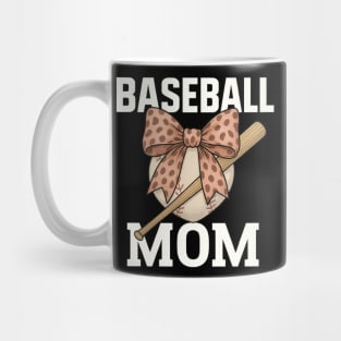 Leopard Coquette Bow Baseball Mom Mother’s Day Gift Mug